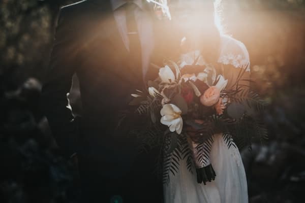 Arched couple portrait